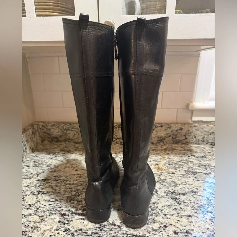 Tory Burch Kiernan Black Riding Boots 10M